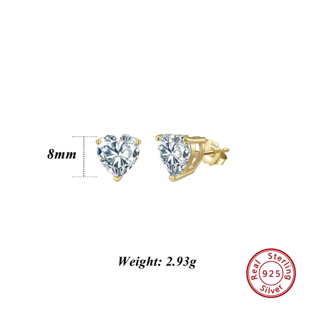 ORSA JEWELS Shiny and Romantic 925 Silver Stud Earrings with a Heart Zirconia, the Ultimate Jewelry for Valentine's Day LZE55
