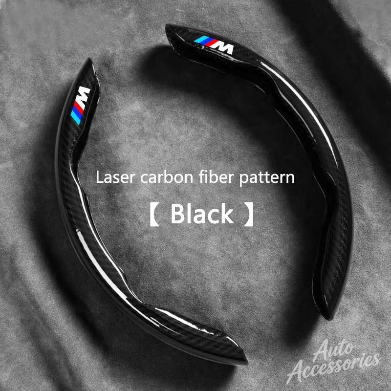 QRPZ1 2PC Car Carbon Fiber Steering Wheel Cover Anti Slip Auto Accessories For BMW M Sport M2 M3 M4 M5 E46 E90 E60 F10 F30 E39 E36 F20