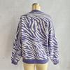 Women's new autumn and winter commuting knitted zebra print contrasting pullover sweater KTB