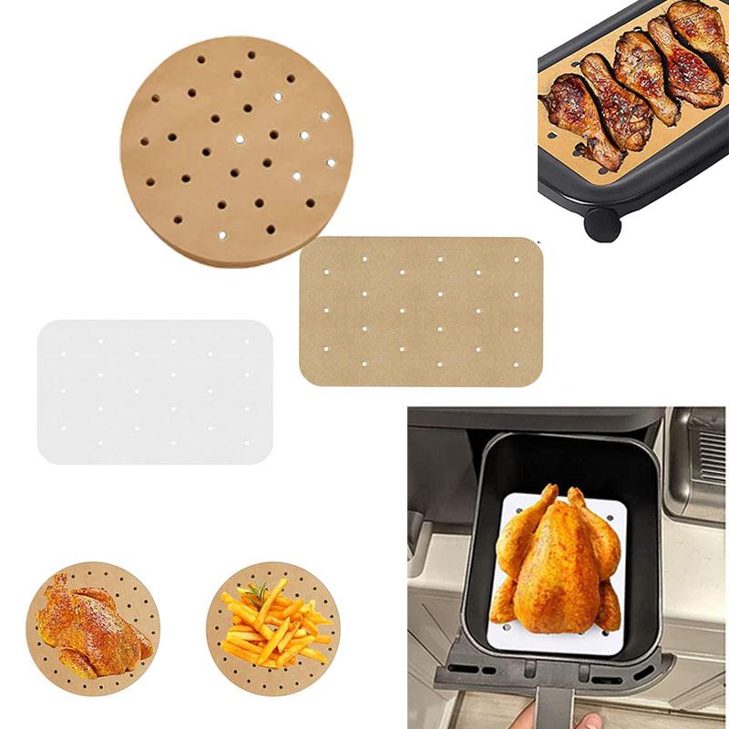 Air Fryer Parchment Paper Liners Non Stick Heat Resistant Round and Square Baking Paper for Air Fryers Steamers and Ovens