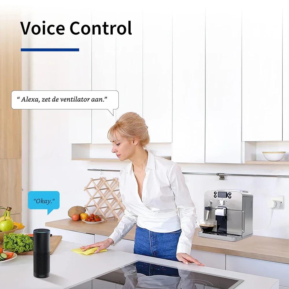 20A 16A UK Plug TUYA WIFI Smart Socket With Power Monitor Voice Control Timing Home Power Socket Works with Alexa Google Home