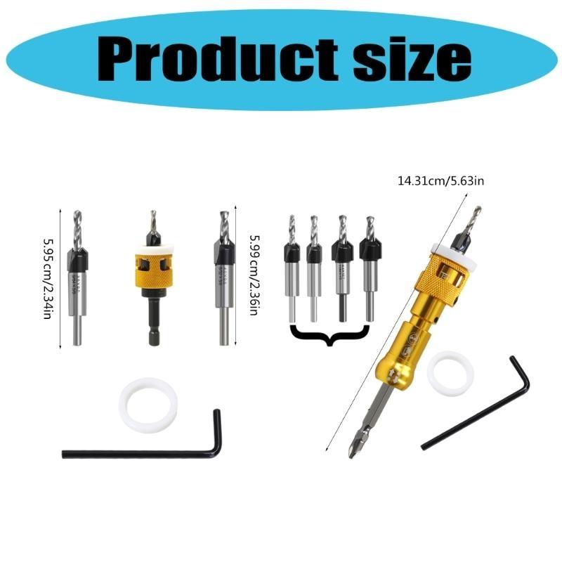 1/4Inch Shank Drill Bit Set with Depth Stop for Accurate Woodworking Tasks