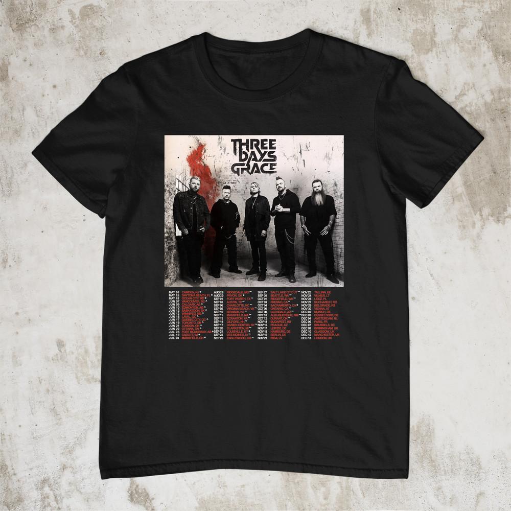 Three Days Grace Tour 2025 Music Retro T Shirt Black All Size S-5Xl AM727 Unisex T-Shirt M