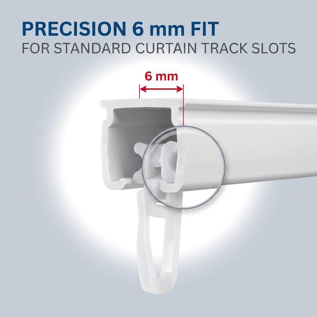 Curtain rail pulley hook 6mm curtain rail accessory white 100PCS