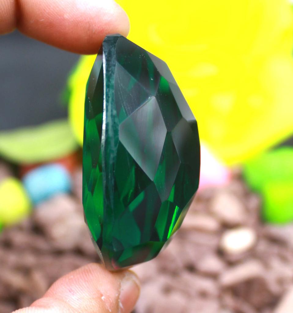 238.95 Carat Green Moldavite Cushion Shape Lab Created Certified Gemstone SN394