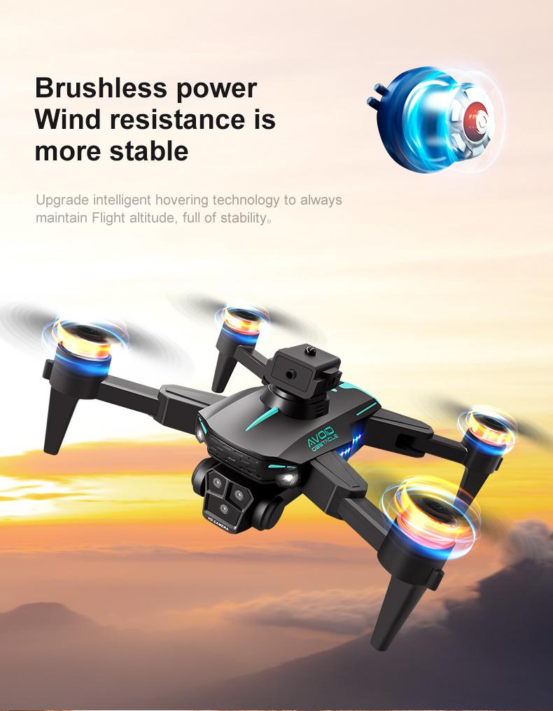 2024 605S LCDScreen Controlled Version 4K HD 3 Camera Brushless Drone Motor Obstacle Avoidance Foldable Quadcopter Dron RC Toy