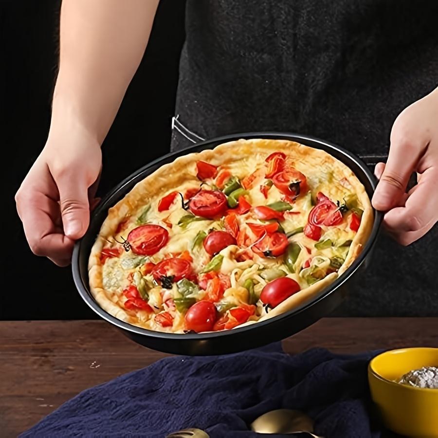 6/8/9/10in Deep Dish Pizza Pan with Pizza Cutter, Stainless Steel Black Nonstick Baking Sheet, Pie Pan, Baking Pan JXB
