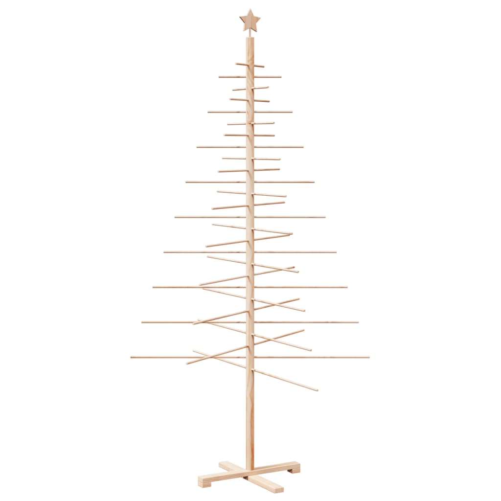 Wooden Christmas Tree for Decorating 210 cm Solid Pine Wood