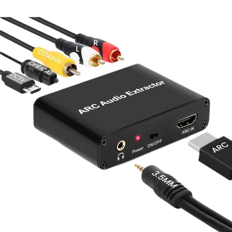 Return Channel Converter 192KHz Extractor 192KHz for Easily Transmission To Soundbars and Amplifiers Black