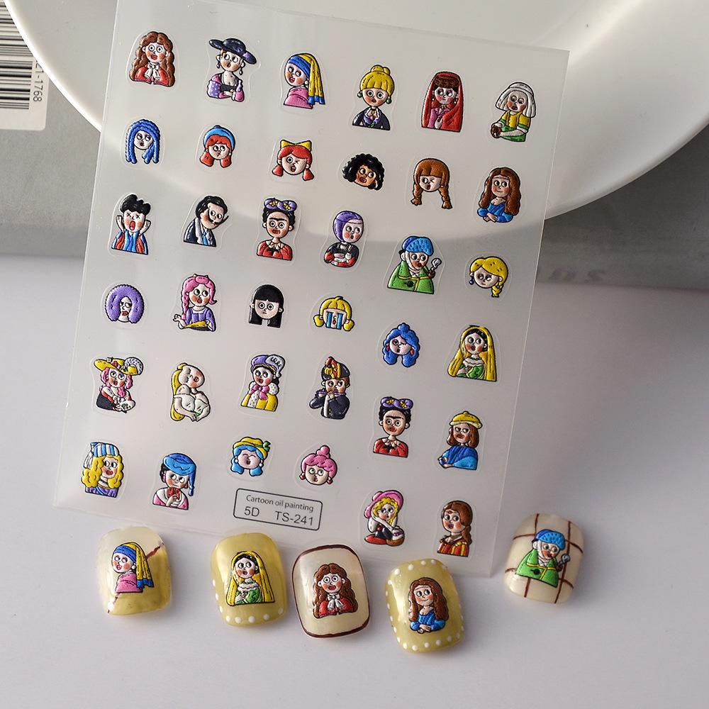 Japanese Manga Character Tomie 5D Embossed Nail Art Stickers