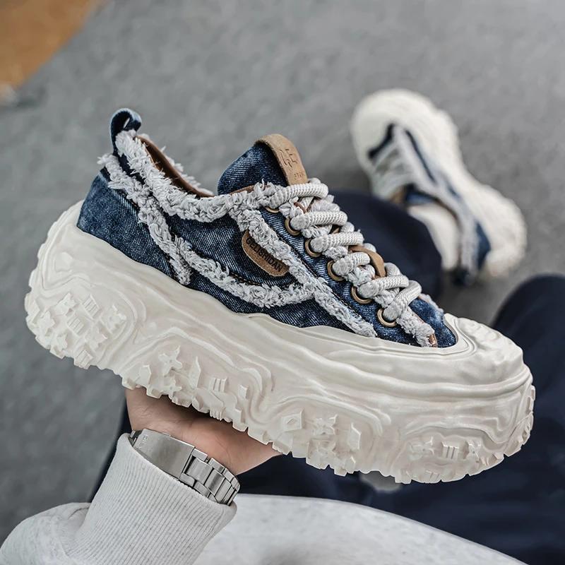 

Trendy 2025 Spring New Versatile Fabric Thick Bottom Height Increasing Casual Sports Super Hot Casual Men s Shoes 39 сірий колір