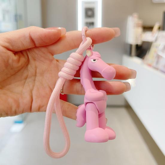 Keychain Arm-crossing Horse Charm Key Chain with Muscular Body Design Compact Size 2026 Year of Horse Key Pendant Bag Accessories