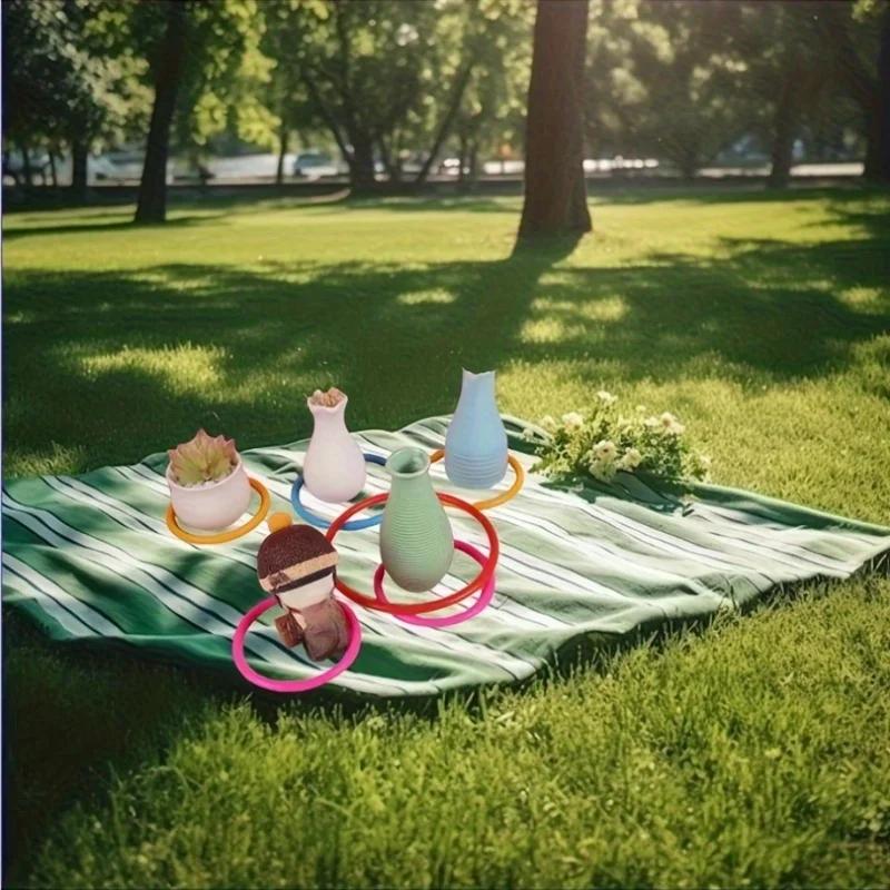 10pcs of colorful PVC ring throwing game - perfect for family gatherings, outdoor garden parties, outdoor party accessories