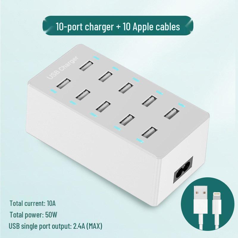 Multi-port USB Fast Charger: Smart Desktop Charging Station for Multiple Devices