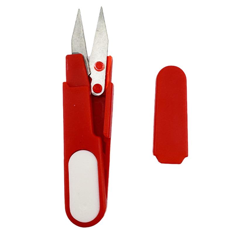 Compact Thread Snips Scissors with Protective Cover for Cross Stitch and Fishing Line Cutting Small Portable Sewing Scissors