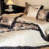 Summer Maternity French Retro Style Tencel Summer Quilt Four-Piece Set Silk Skin-Friendly Air-Conditioning Machine Washable Cooling