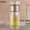 Premium Tea water separation cup for men's office mini portable tea cup for women's flower tea cup double layer glass cup anti-scalding