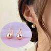 Korean Creative Round Ball Ear Studs - European & American Celebrity Style