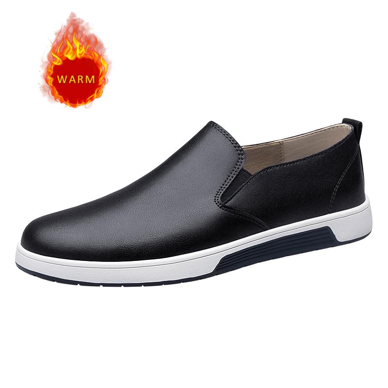 Herbst Weichsohlige Bequeme Slipper Flach und Leicht Herren Leder Freizeitschuhe Rutschfest Pendeln Herren Fahrschuhe