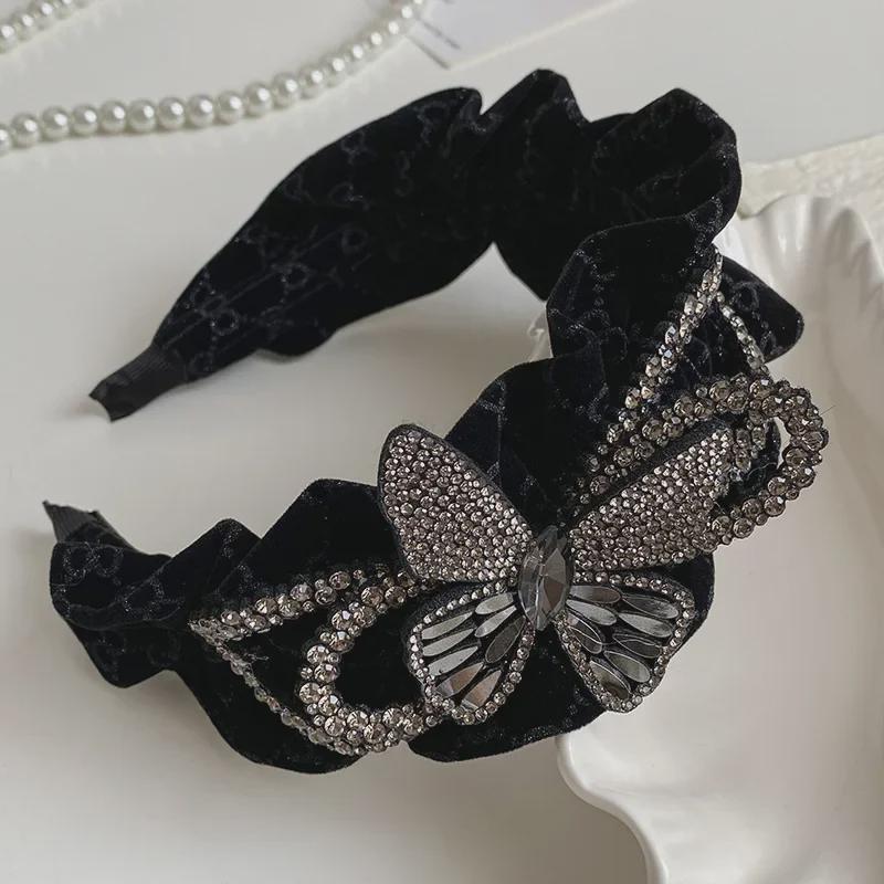 Korean Velvet Sequin Bow Headband: Non-Slip, Wide, and All-Match Hair Accessory