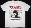 Vtg The Casualties UNTER ANGRIFF Baumwolle Weiß T-Shirt Unisex Alle Größen