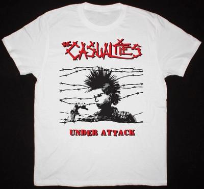 Vtg The Casualties UNDER ATTACK Cotton White T Shirt Unisex All Size