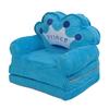 Foldable Cartoon Chair Lovely Crown Multi Functional Folding Kindergarten Reading Sofa Blue 3