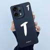 For OPPO Reno14 Pro 5G Cover Case Lucky Initial Letter Couple Silicone Soft Matte Phone Bumper for Oppo Reno 14 Pro 5G Casing