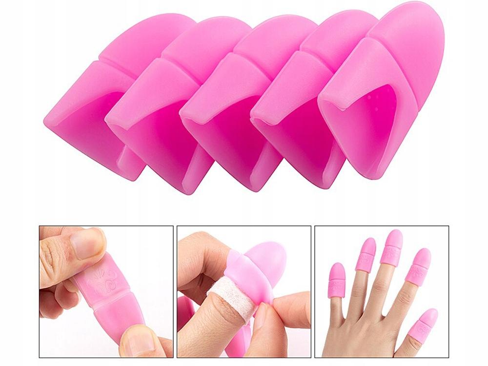 Silicone Clips for Removing Acrylic Gel Hybrids, Reusable, 5 Pcs