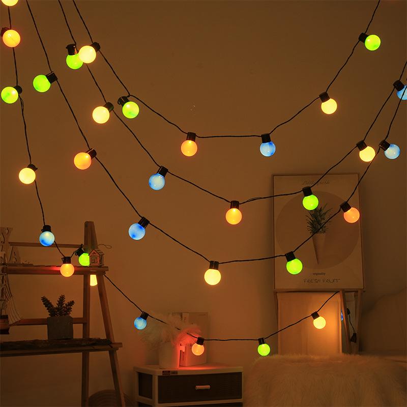 Outdoor Camping LED G50 Bulb String Lights - Big Round Decorative Battery-Powered Atmosphere Lighting