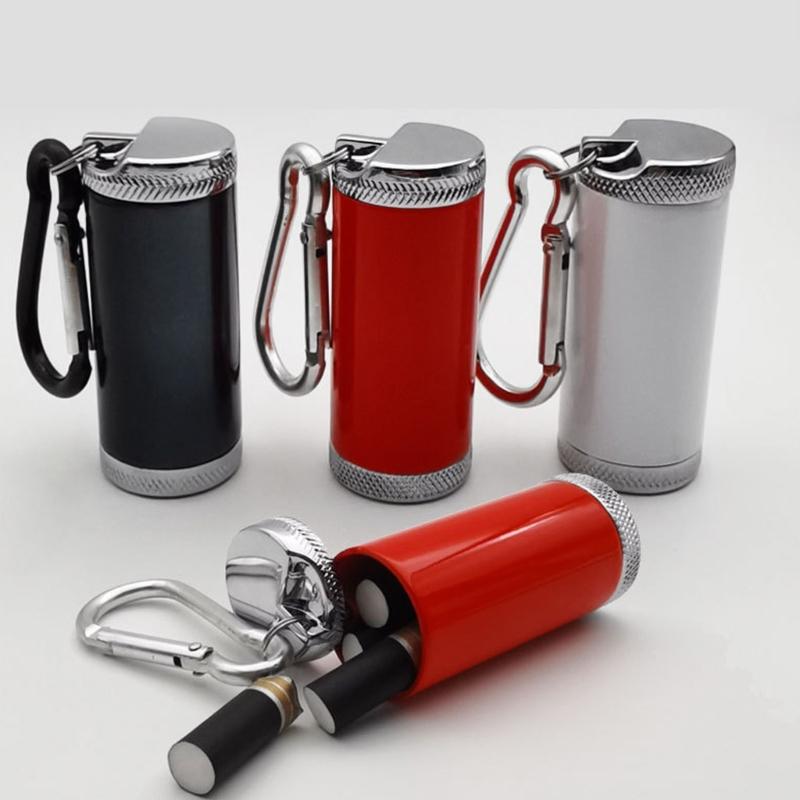 Portable Sealed Ashtray Mini Pocket Design Aluminum Alloy Holder Prevents Ashing Flying For Travel Outdoor Activity