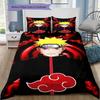 Naruto Cloud Power Pattern Bedding Quilt Set Quilt Cover Pillowcase Home Birthday Gift(1 * Duvet Cover + 2 * Pillowcase, Without Core)