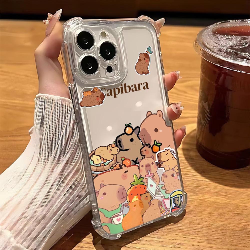 

Мультяшная Милая Капибара Чехол Для Телефона Для Samsung Galaxy S25 S24 S23 S22 S21 S20 Note20 FE Ultra Plus 4G 5G Противоударный Прозрачный Чехол Samsung S22 PLUS 5G