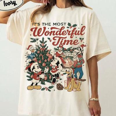 Vintage Mickey Friends Christmas Shirt, Retro Most Wonderful Time Tee, Disneyland Holiday Sweatshirt, Magic Kingdom Family Trip Gift