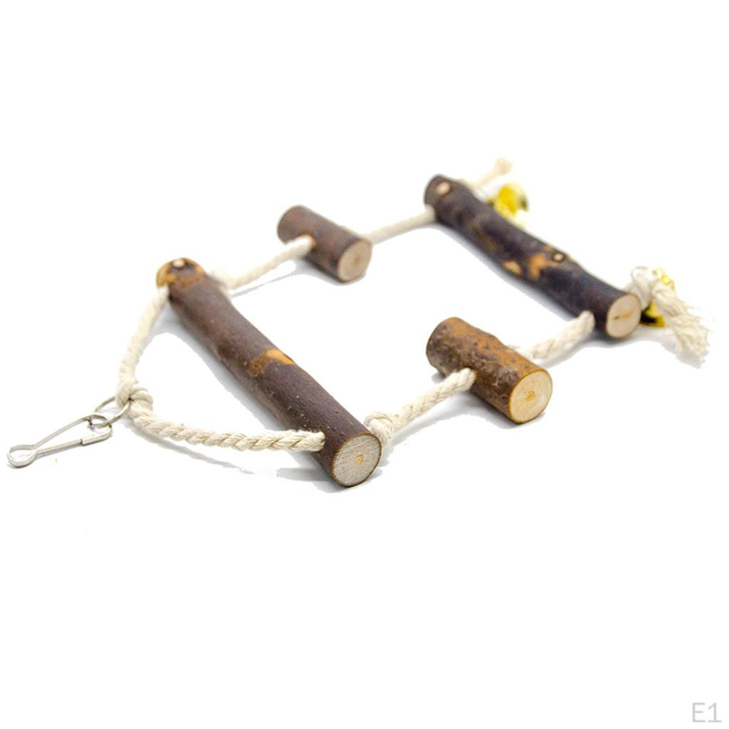 Holz Vogel Sitzstange Papagei Hängende Schaukel Käfig Anhänger Spielzeug