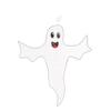 Cute Cartoon Ghost Decoration for Halloween Parties, Indoor Outdoor Hanging Ornament, Funny Winking Design, White Fabric Ghost Prop