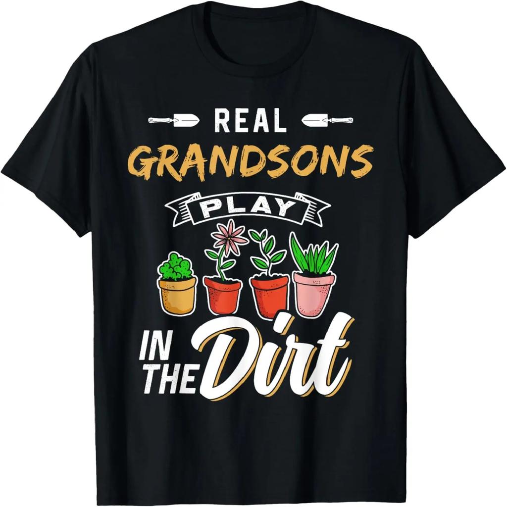 Grandsons Play In The Dirt Gardener Hobby Gardening Garden T-Shirt