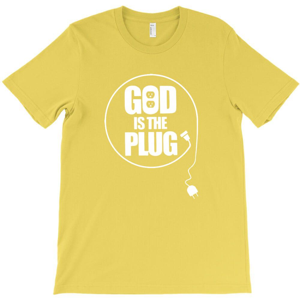 God Is The Plug T Shirt For Mens Short Sleeve Tee Shirts For Man Design