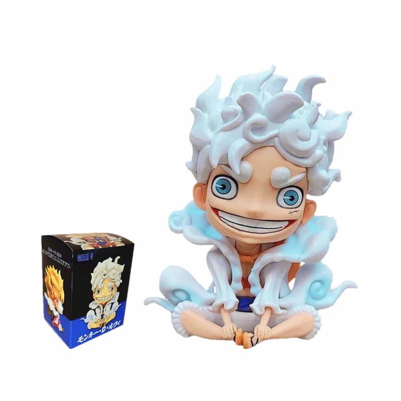 Adorable One Piece Luffy Figurine Sun God Nika Form Pvc Sitting Pose For Enthusiasts