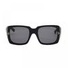 Tom Ford Sunglasses Square Full Rim  Shiny Black Frame And Smoke Lens Ft1035 N01a Black