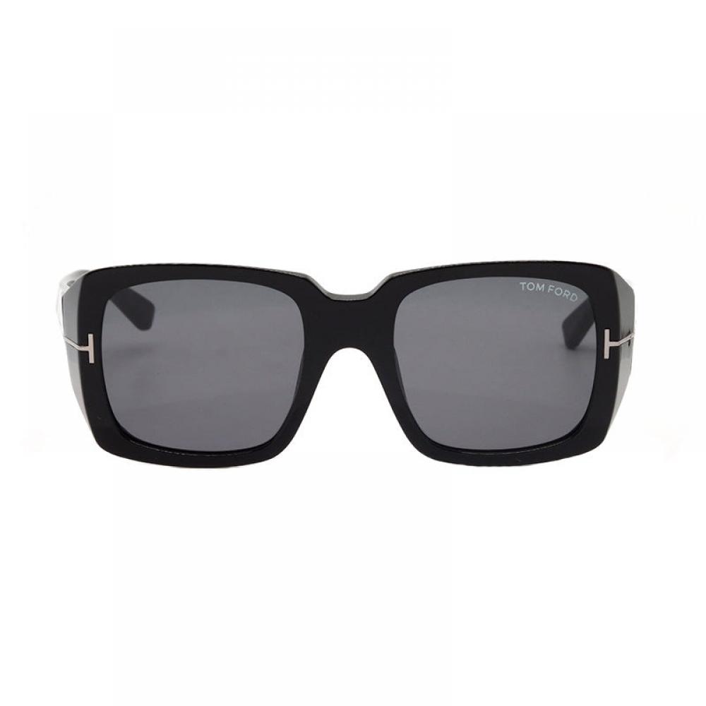 Tom Ford Sunglasses Square Full Rim  Shiny Black Frame And Smoke Lens Ft1035 N01a Black