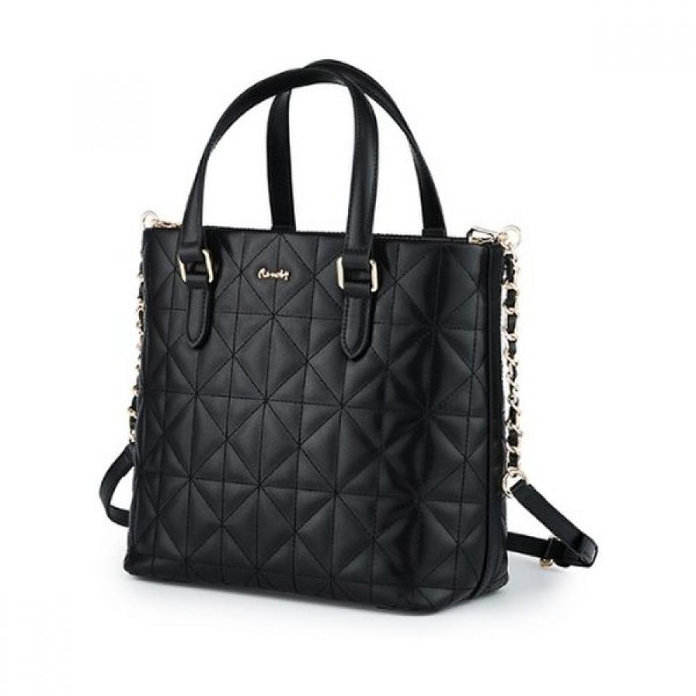 Kumkang Women Small Quilting Tote Bag Black Bagto2401wrenf1