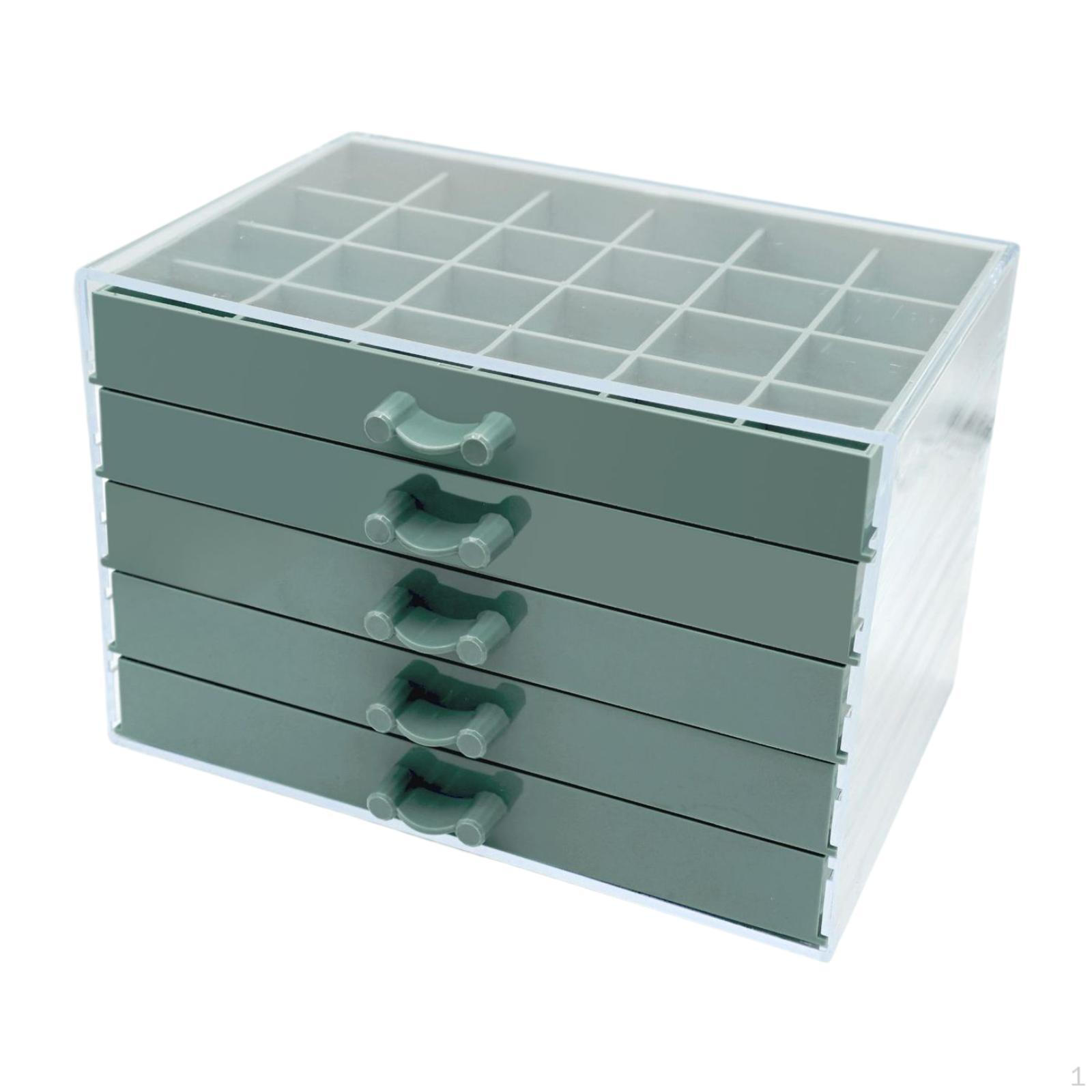 

Акриловая коробка для хранения украшений и нейл-арта с отделениями зелёный