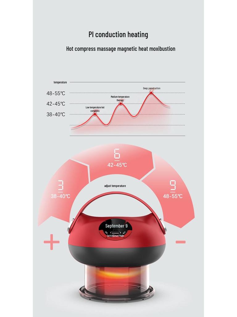 Portable Electric Heating Cupping and Guasha Vacuum Massager