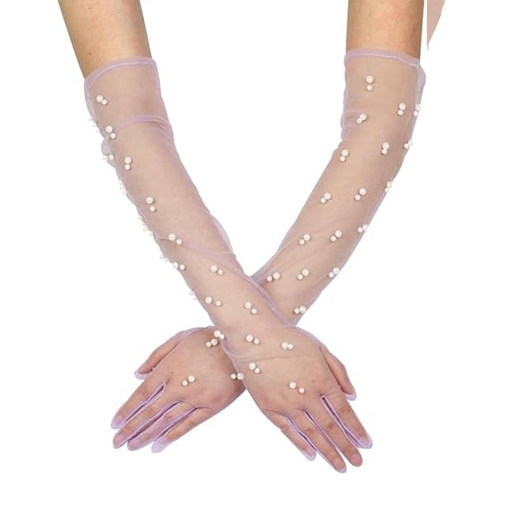 Long Banquet Gloves Mesh Evening Prom Decor New Wedding Bridal Gloves  Clothing Accessories