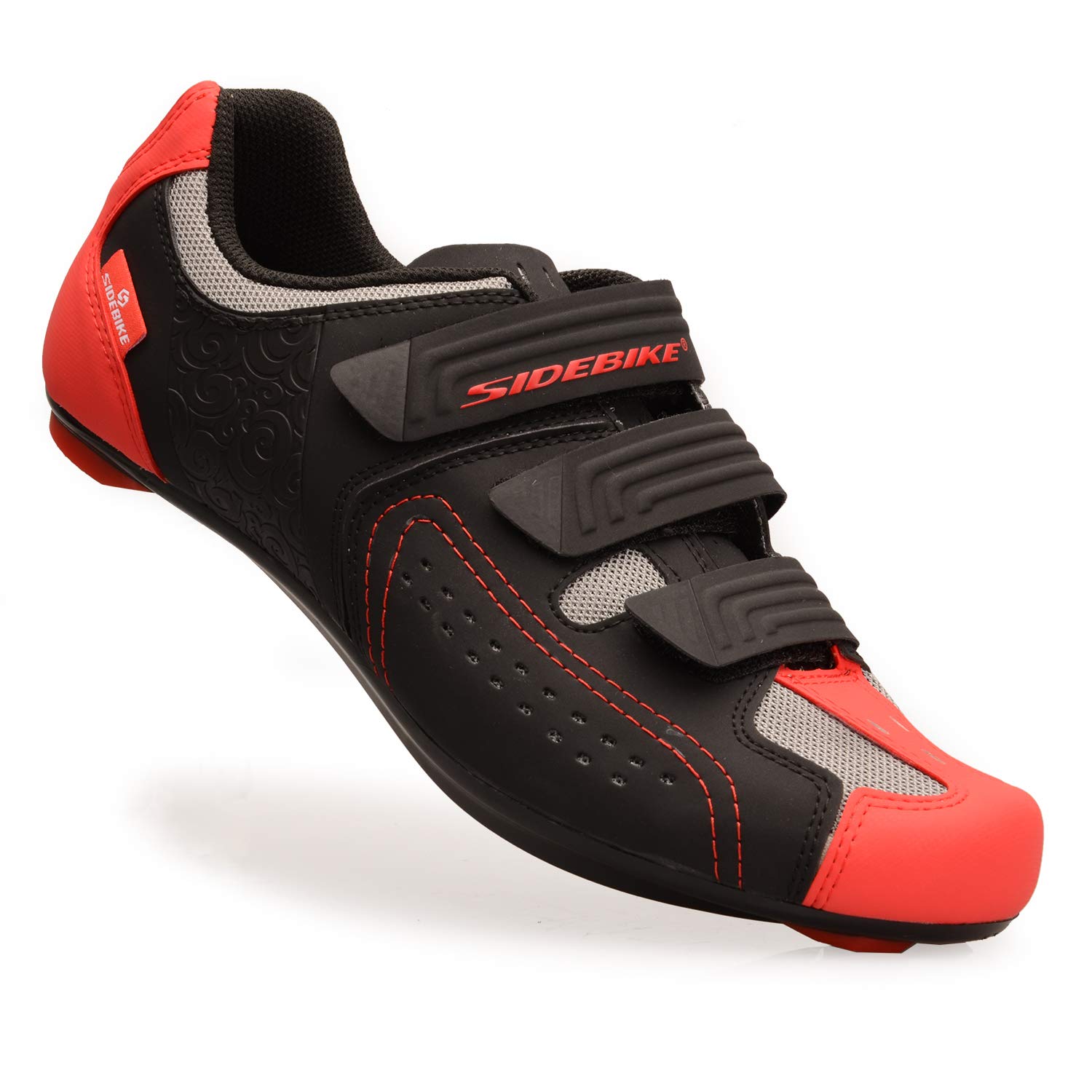 

SIDEBIKE SD013-RD Cycling Shoes, Black/Red, Size 40 (25.5cm), Road Bike, Sports, Cycling