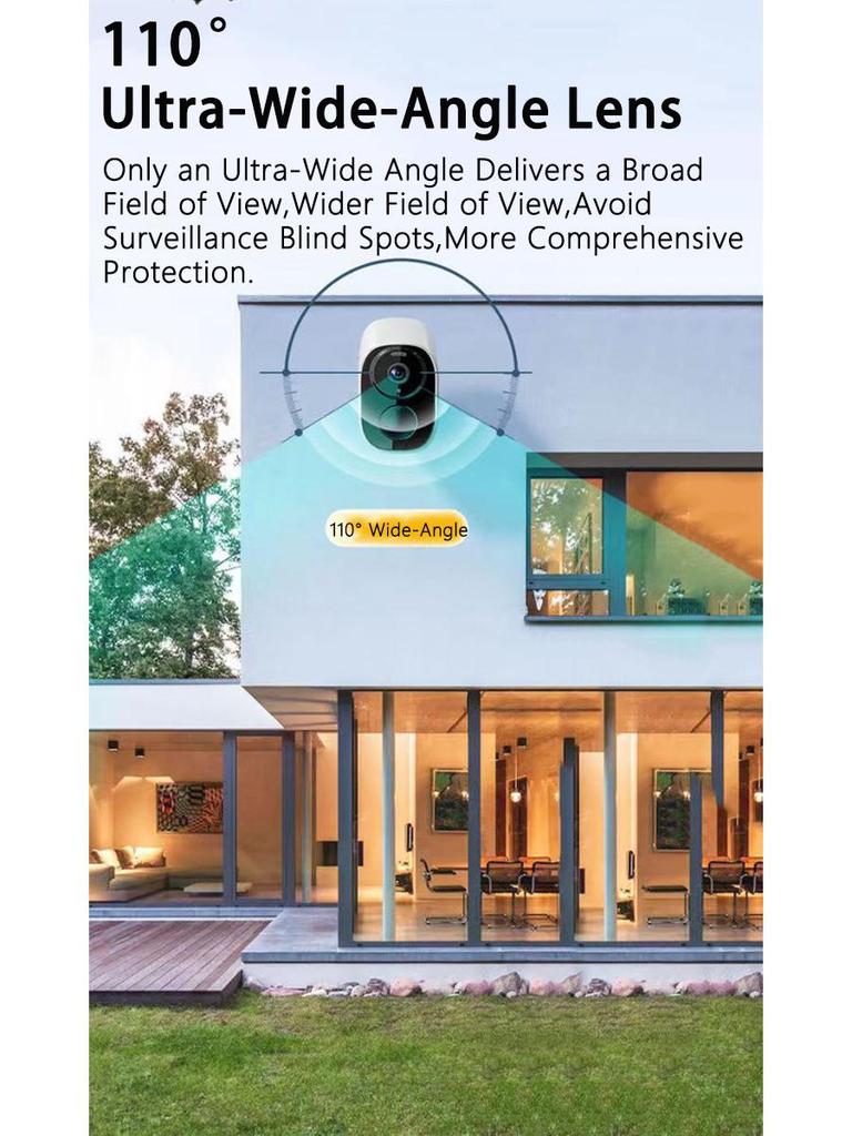 Wireless Outdoor Smart Surveillance Camera with Low Power Battery and Mobile Remote Monitoring