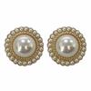 Retro Hong Kong 925 Silver Pearl Stud Earrings - Hepburn Style, High-End, Trendy, Circle Design