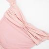 Women Casual Solid Color Mesh Patchwork Twisted Halter Short Bodycon Dress
