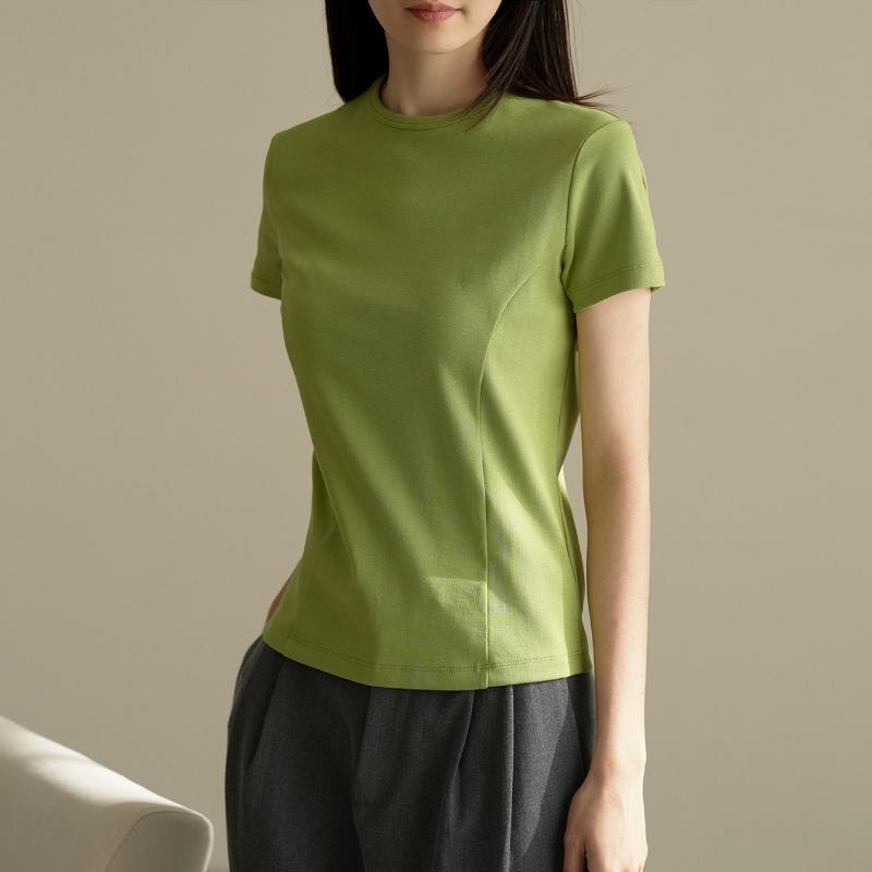 High-end Design Pure Cotton T-shirt Women's Summer Short-sleeved New Slim-fitting Top and Bottoming Shirt
